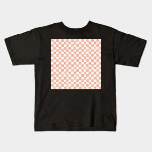 Soft blush watercolor checkers Kids T-Shirt